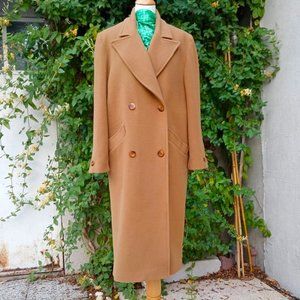 French Vintage Wool Double Breasted Camel Coat by Laura Parker Paris